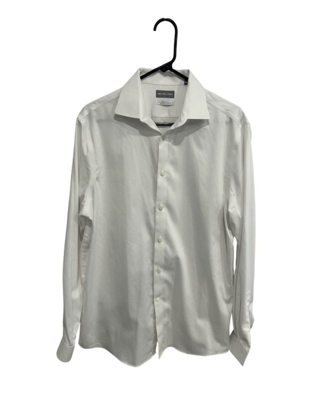 Michael Kors Large White Regular Fit Stretch Dress Shirt Wrinkle-Free Old Money